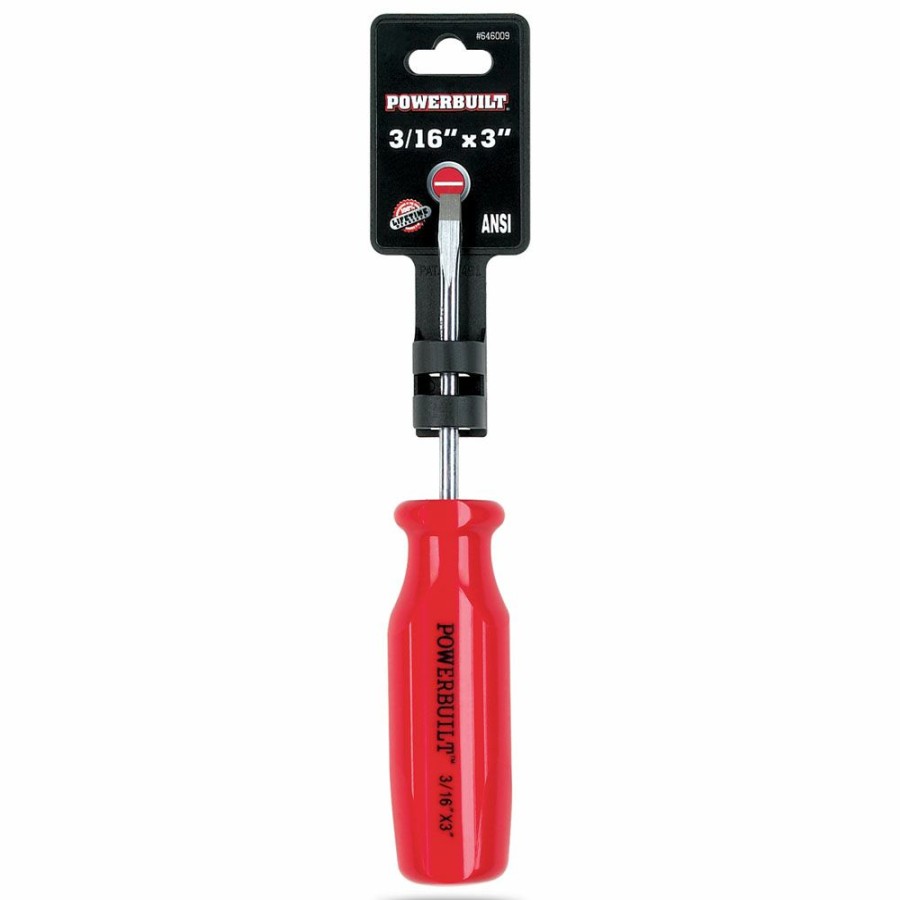 Tools Powerbuilt | Powerbuilt Slotted Screwdriver 3/16 X 3 646009