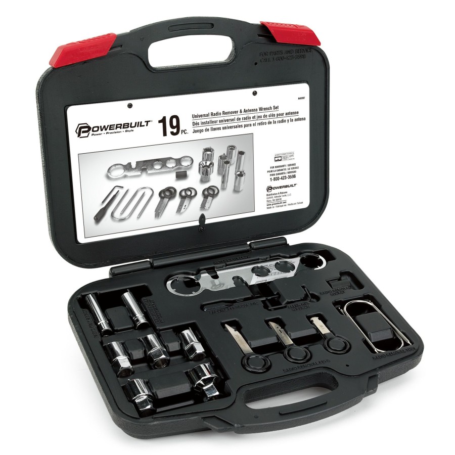 Tools Powerbuilt | Powerbuilt 19 Pc. Universal Car Stereo, Radio And Antenna Tool Set 648997