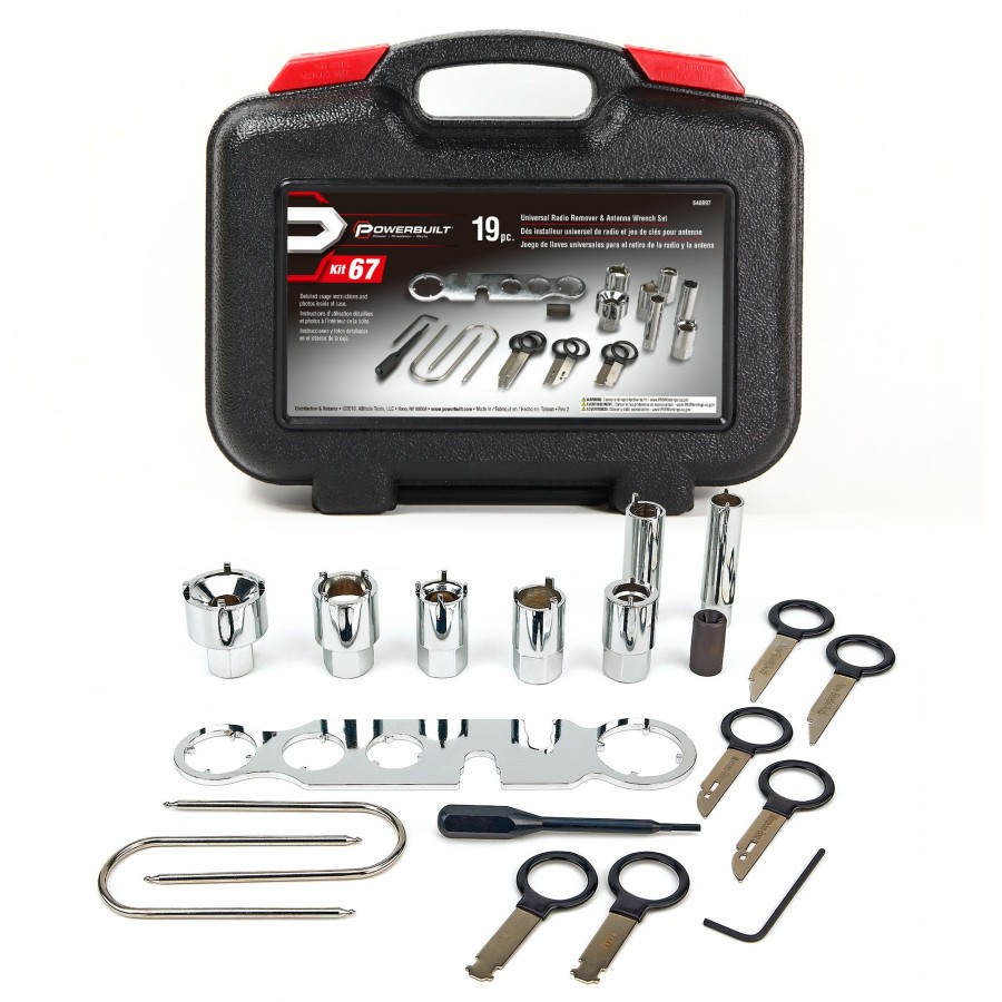 Tools Powerbuilt | Powerbuilt 19 Pc. Universal Car Stereo, Radio And Antenna Tool Set 648997