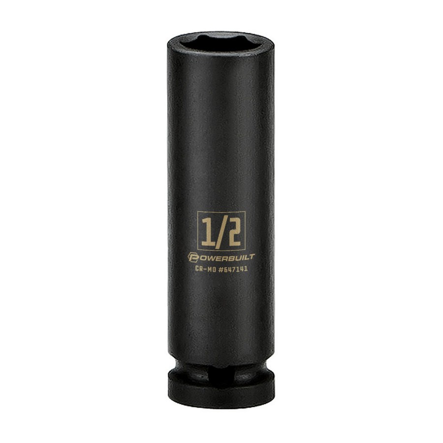 Tools Powerbuilt | Powerbuilt 3/8 In. Drive X 1/2 In. 6 Point Deep Well Impact Socket 647141