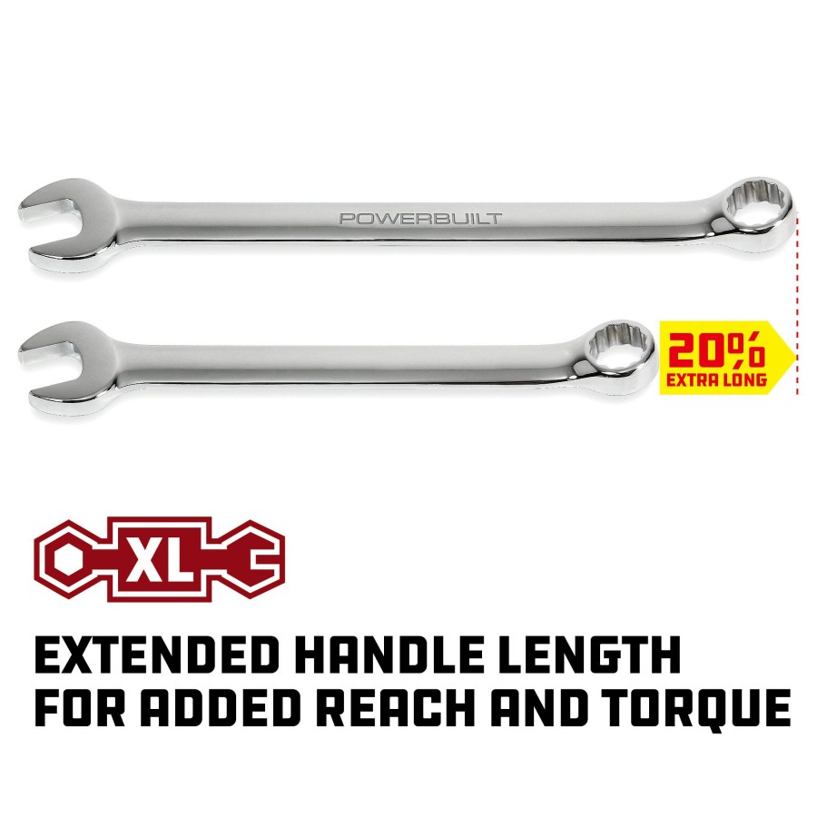 Tools Powerbuilt | Powerbuilt 23 Mm Fully Polished Long Pattern Metric Combination Wrench 640493