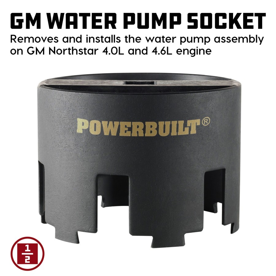 Tools Powerbuilt | Powerbuilt 1/2 In. Drive Gm Water Pump Removal And Installation Socket 648203M