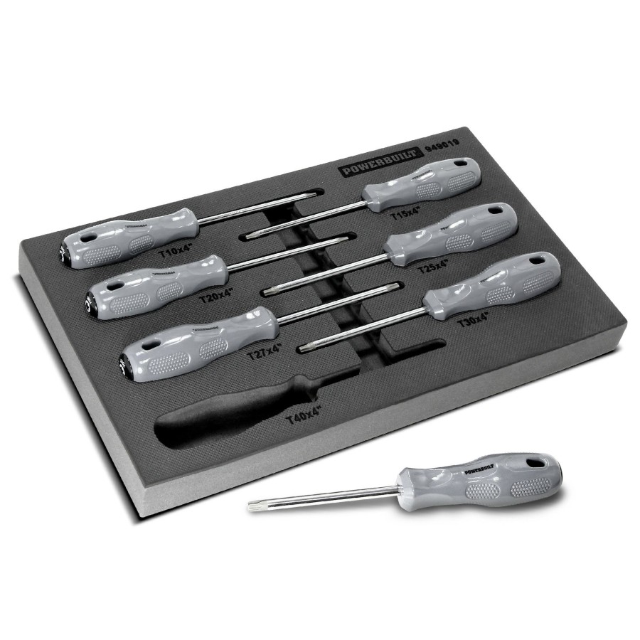 Tools Powerbuilt | Powerbuilt Pro Tech 7 Piece Torx Screwdriver Set, Deluxe Acetate Handles