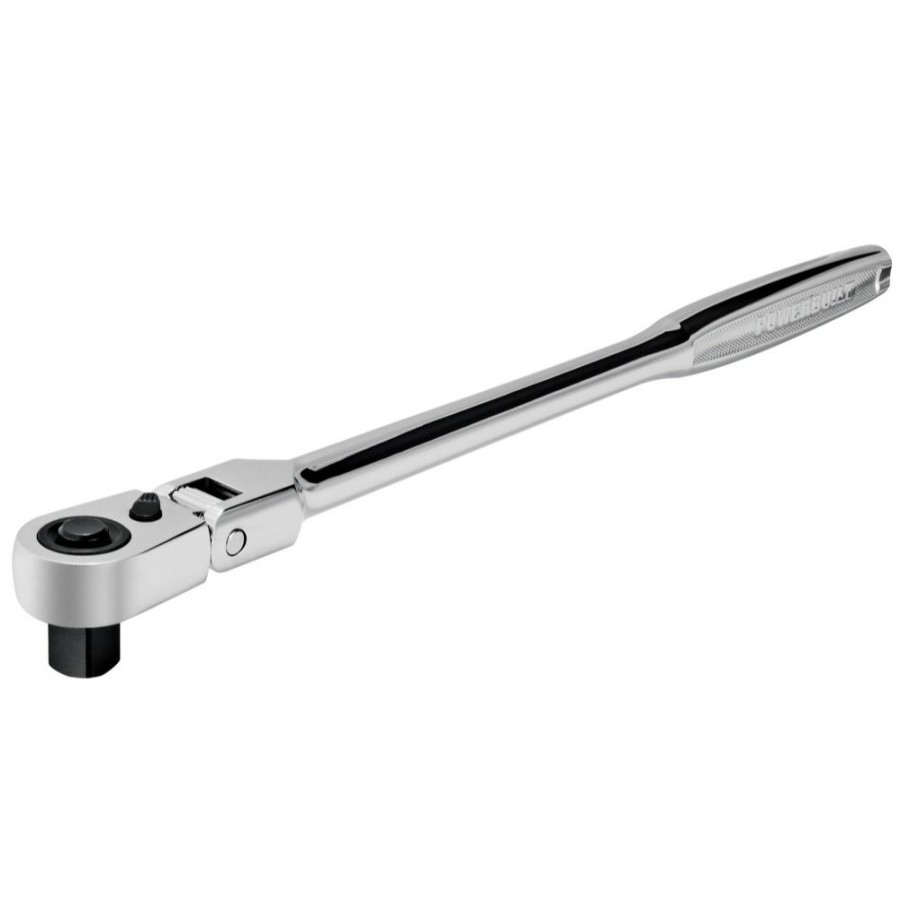 Tools Powerbuilt | Powerbuilt 1/2 Inch Drive 72 Tooth Pro Tech 13 Inch Long Reach Flex Head Ratchet With Contour Handle 649954