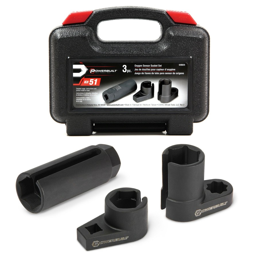 Tools Powerbuilt | Powerbuilt Oxygen Sensor Socket Kit 648625