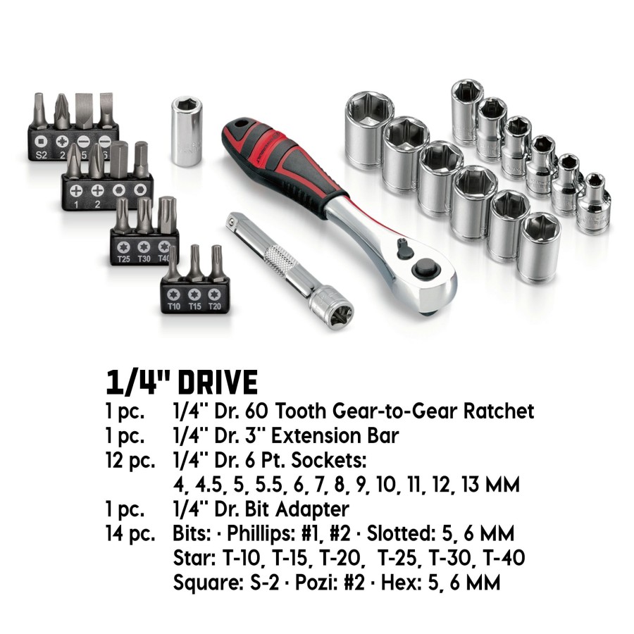 Tools Powerbuilt | Powerbuilt 30 Pc. 1/4 In. Drive Metric Socket Set 940836