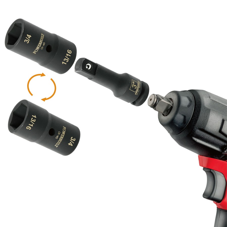 Tools Powerbuilt | Powerbuilt 1/2 In. Double-End 3/4 In. X 13/16 In. Sae Flip Lug Nut Socket