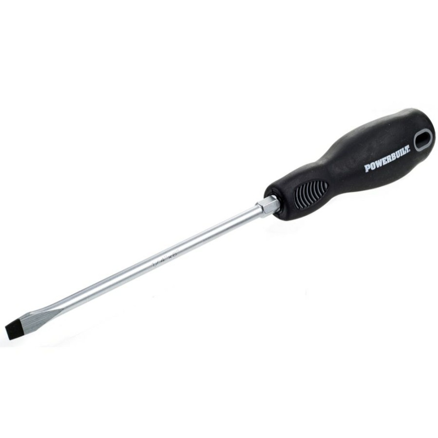 Tools Powerbuilt | Powerbuilt 1/4 X 6 Inch Slotted Screwdriver With Double Injection Handle 646135