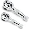 Tools Powerbuilt | Powerbuilt 640927 1/4-Inch And 3/8-Inch Stubby Ratchet Set, 2-Piece,Silver