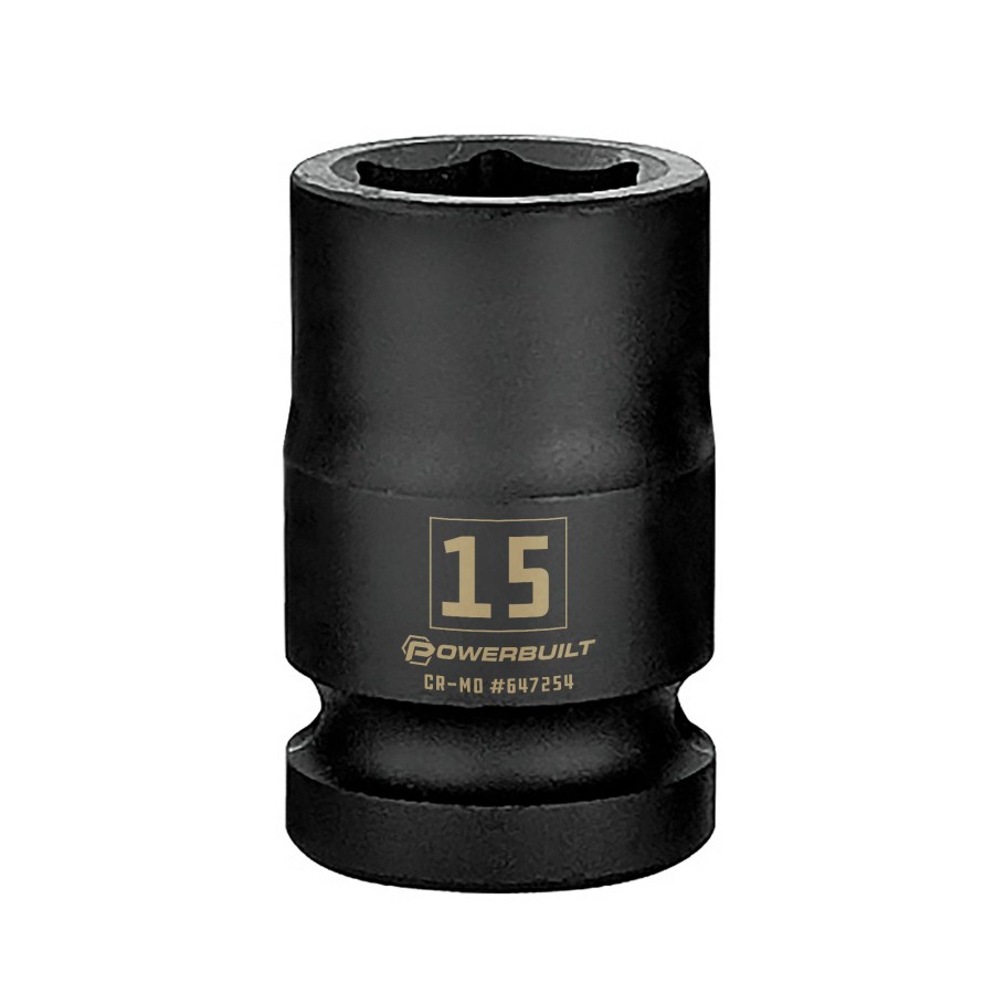 Tools Powerbuilt | Powerbuilt 3/8 In. Drive X 15 Mm 6 Point Impact Socket 647254