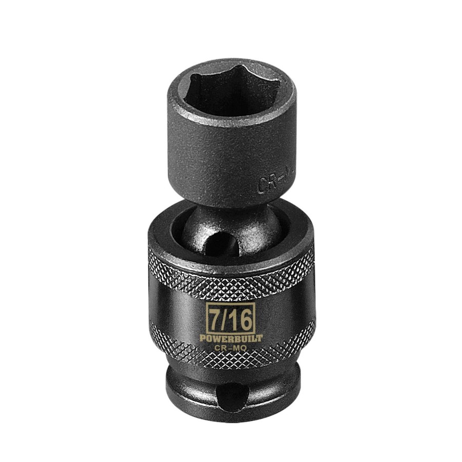 Tools Powerbuilt | Powerbuilt 1/4 Drive 6 Pt. Sae Universal Impact Socket 7/16 647213