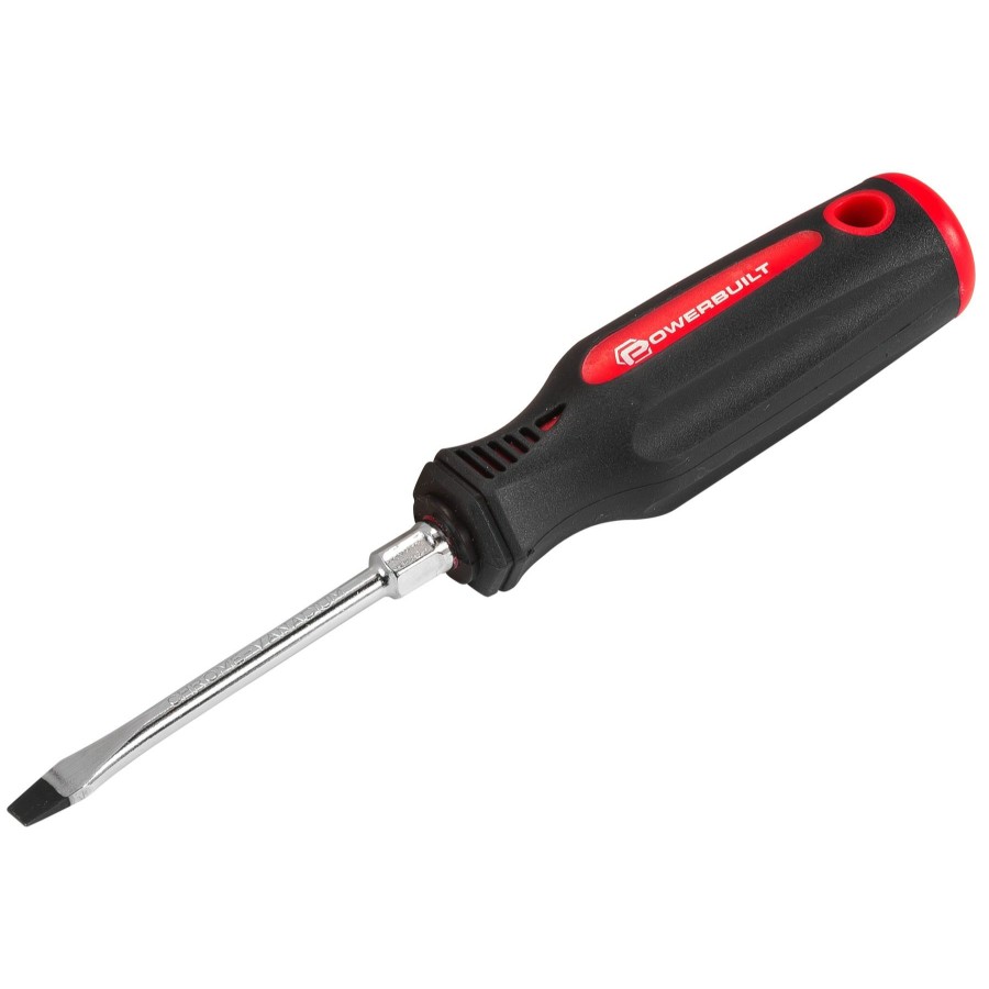 Tools Powerbuilt | Powerbuilt 3/16 Inch Slotted Screwdriver With Double Injection Handle 646168