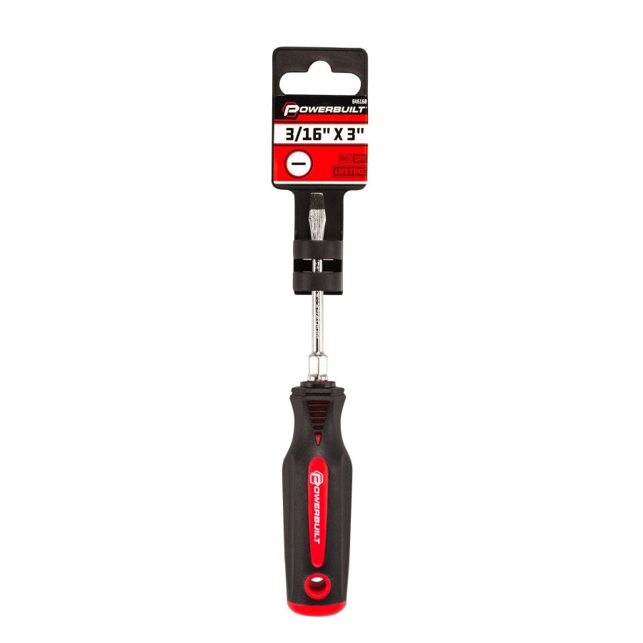 Tools Powerbuilt | Powerbuilt 3/16 Inch Slotted Screwdriver With Double Injection Handle 646168