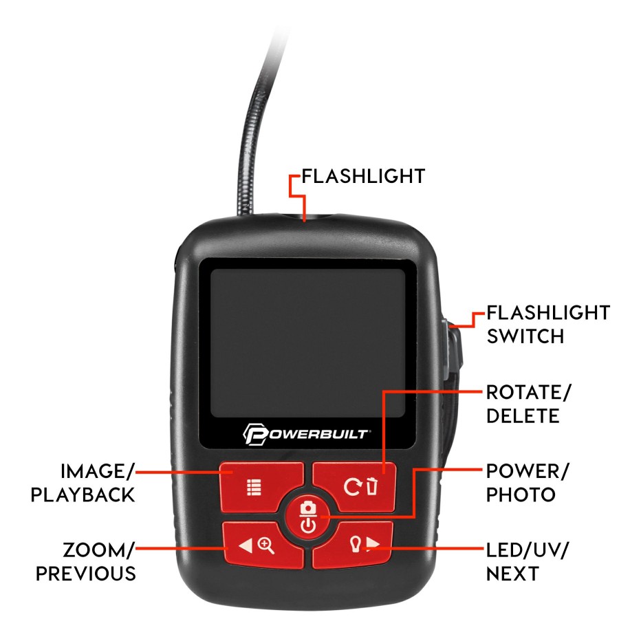 Tools Powerbuilt | Powerbuilt Digital Borescope, Inspection Camera, 2.3 In. Color Lcd 240033