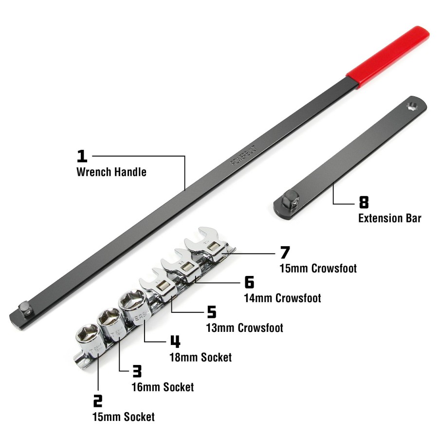 Tools Powerbuilt | Powerbuilt Serpentine Belt Tool Kit 648451