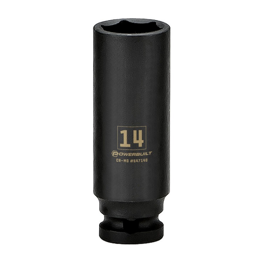 Tools Powerbuilt | Powerbuilt 3/8 In. Drive X 14 Mm 6 Point Deep Well Impact Socket 647148