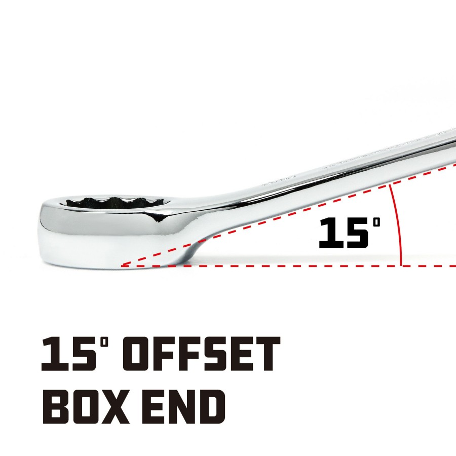 Tools Powerbuilt | Powerbuilt 15 Mm Fully Polished Metric Combination Wrench 644119