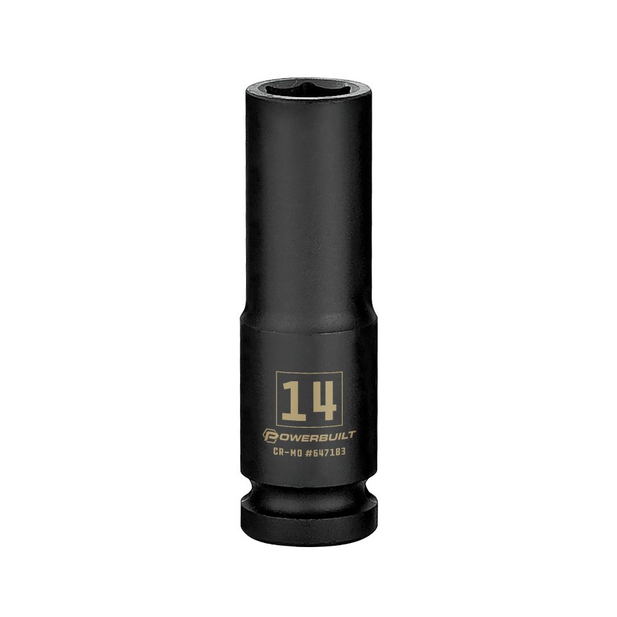 Tools Powerbuilt | Powerbuilt 1/2 Inch Drive X 14 Mm 6 Point Deep Impact Socket 647183