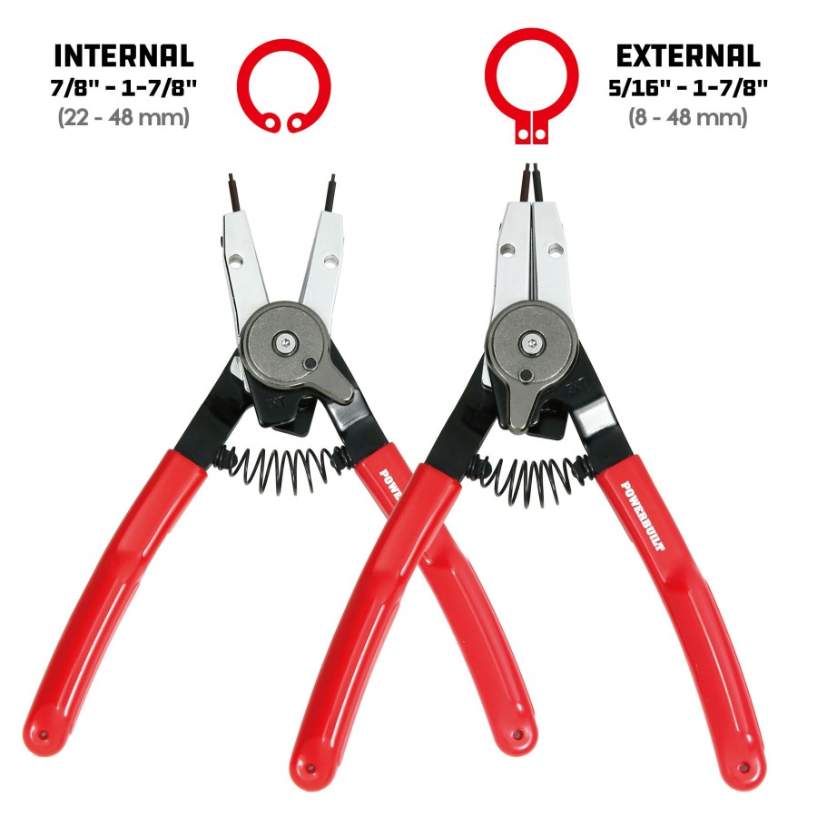 Tools Powerbuilt | Powerbuilt Combo Switch Internal/External Snap Ring Pliers 941456