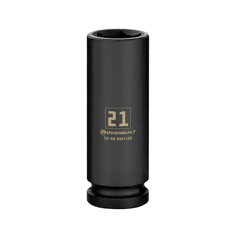 Tools Powerbuilt | Powerbuilt 1/2 Inch Drive X 21 Mm 6 Point Deep Impact Socket 647189