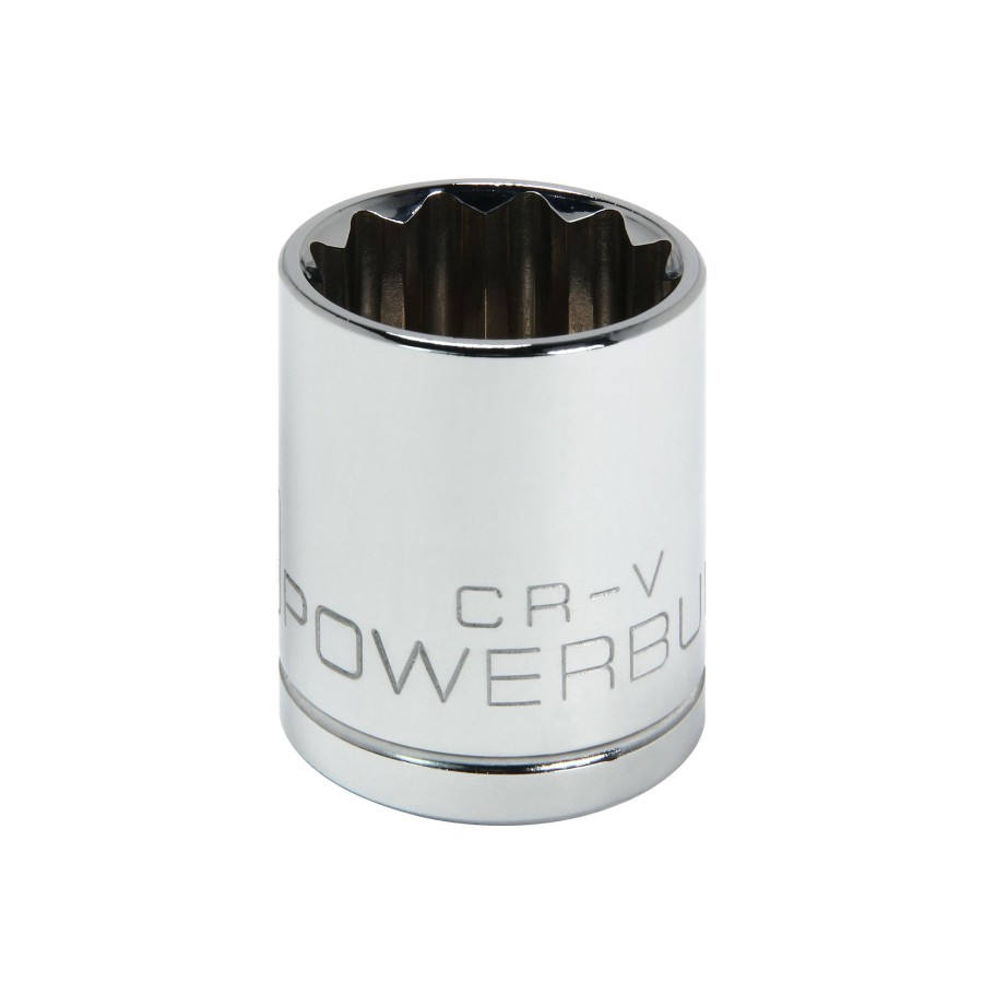 Tools Powerbuilt | Powerbuilt 1/2 Inch Drive X 25 Mm 12 Point Shallow Socket 642033