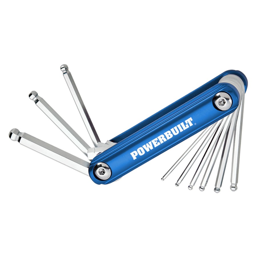 Tools Powerbuilt | Powerbuilt 9 Pc. Sae Ball End Folding Hex Wrench Set, 1/16 To 1/4 , 940785