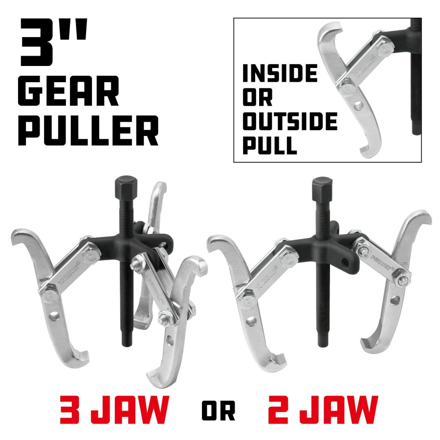 Tools Powerbuilt | Powerbuilt 3 In. 3-Jaw Gear Puller, 2 Or 3 Jaw Reversible, 3 Ton Capacity