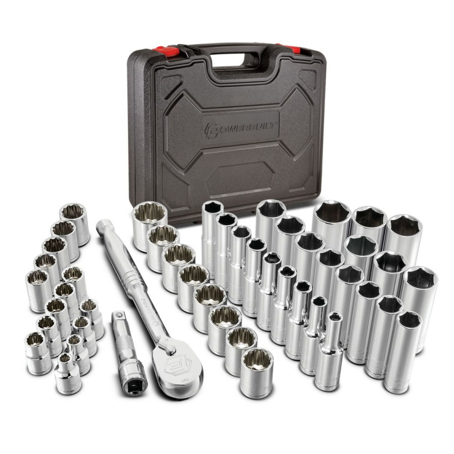 Tools Powerbuilt | Powerbuilt 47 Piece 3/8 Inch Drive Mechanic'S Tool Set 642451