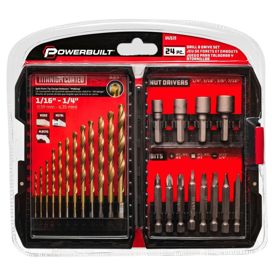 Tools Powerbuilt | Powerbuilt 24 Pc Titanium Drill/Drive Set 642639