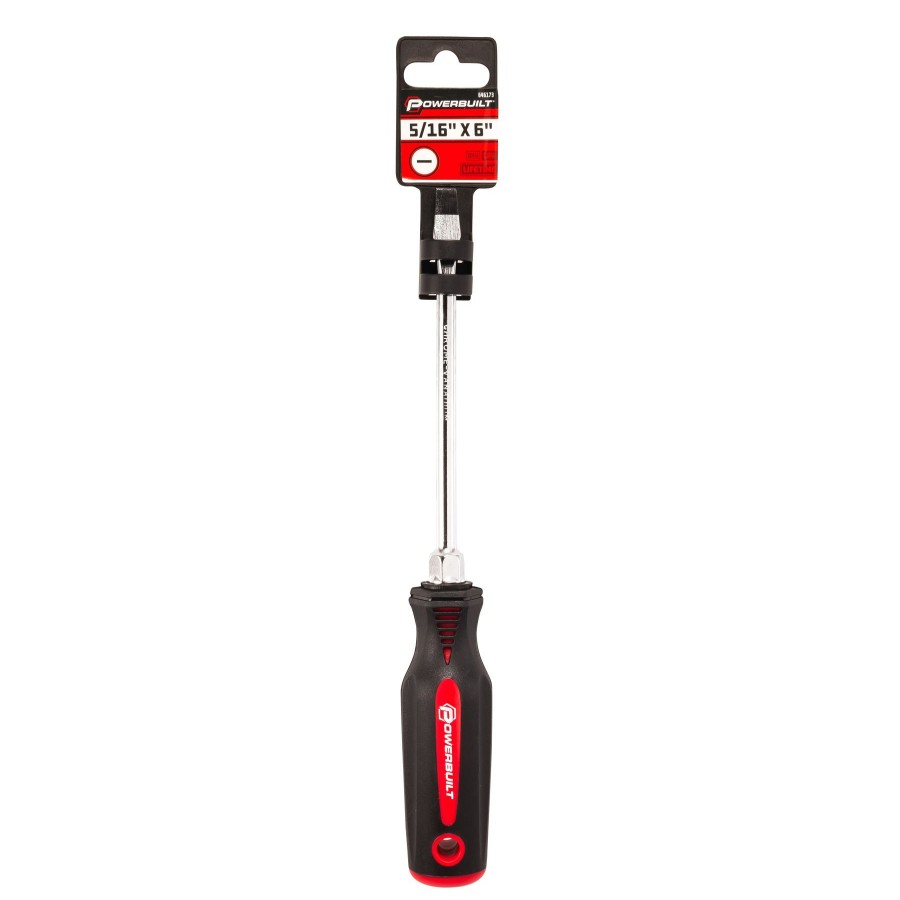 Tools Powerbuilt | Powerbuilt 5/16 Inch Slotted Screwdriver With Double Injection Handle 646173