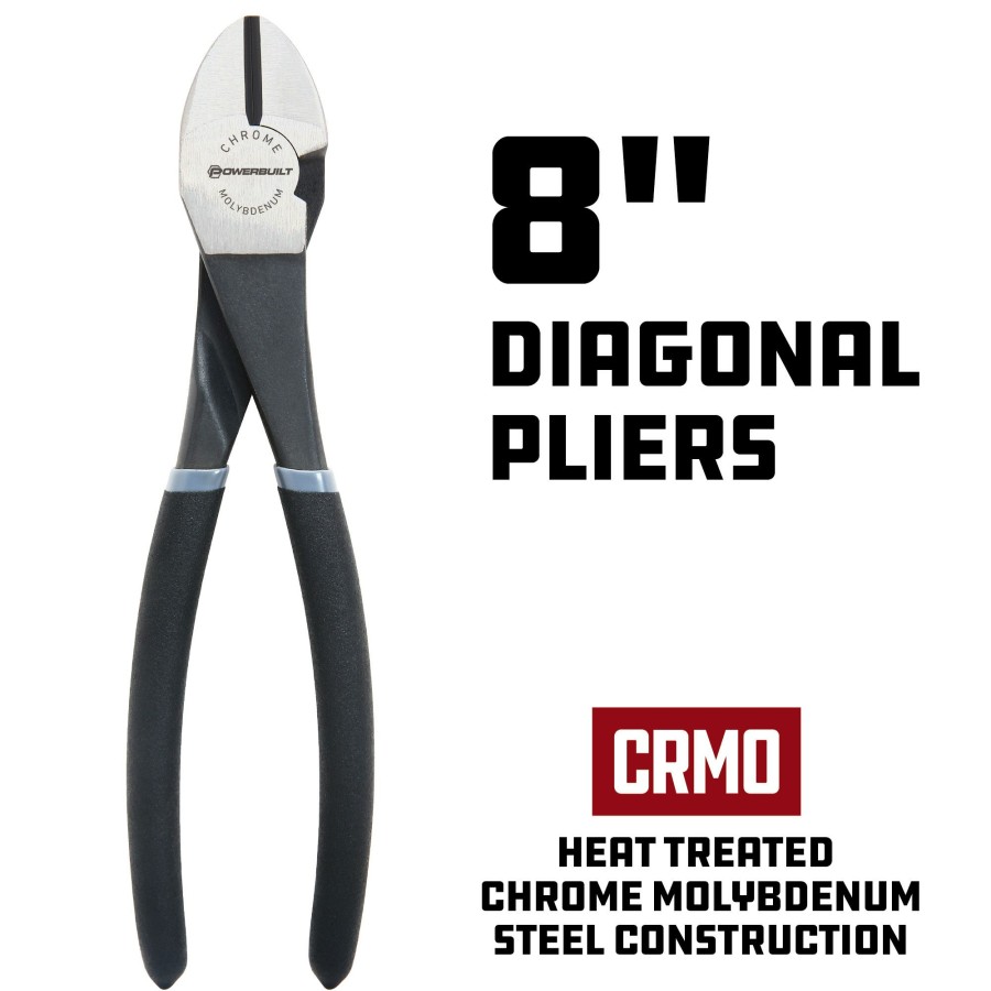 Tools Powerbuilt | Powerbuilt 8 Inch Pro Tech Diagonal Pliers 645033