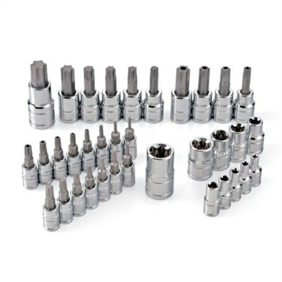 Tools Powerbuilt | Powerbuilt 645020 Master Star Set (35 Piece) (Assorted Sockets/Bits In 1/4 3/8 And 1/2 Drive)