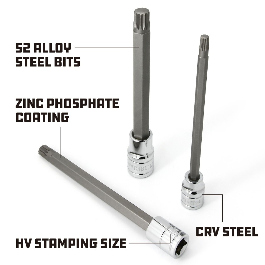 Tools Powerbuilt | Powerbuilt 1/2 In. Drive 8Mm Triple Square 6 In. Long Xzn Socket Bit, 12 Point