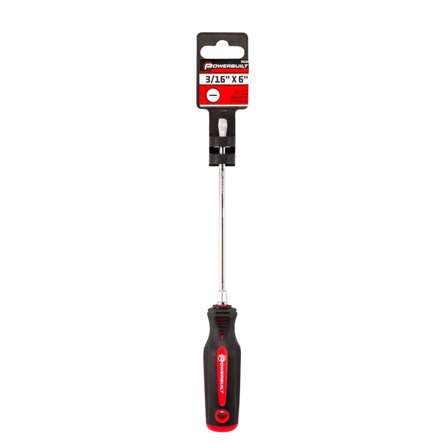 Tools Powerbuilt | Powerbuilt 3/16 Inch Slotted Screwdriver With Double Injection Handle 646169