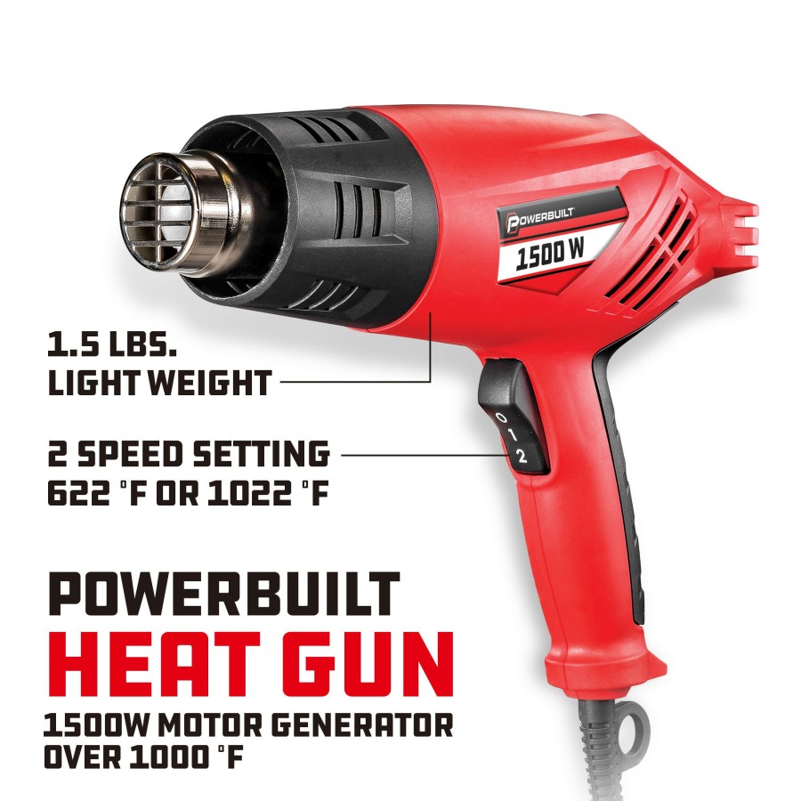 Tools Powerbuilt | Powerbuilt 1500W Heavy Duty Heat Gun Kit 240068