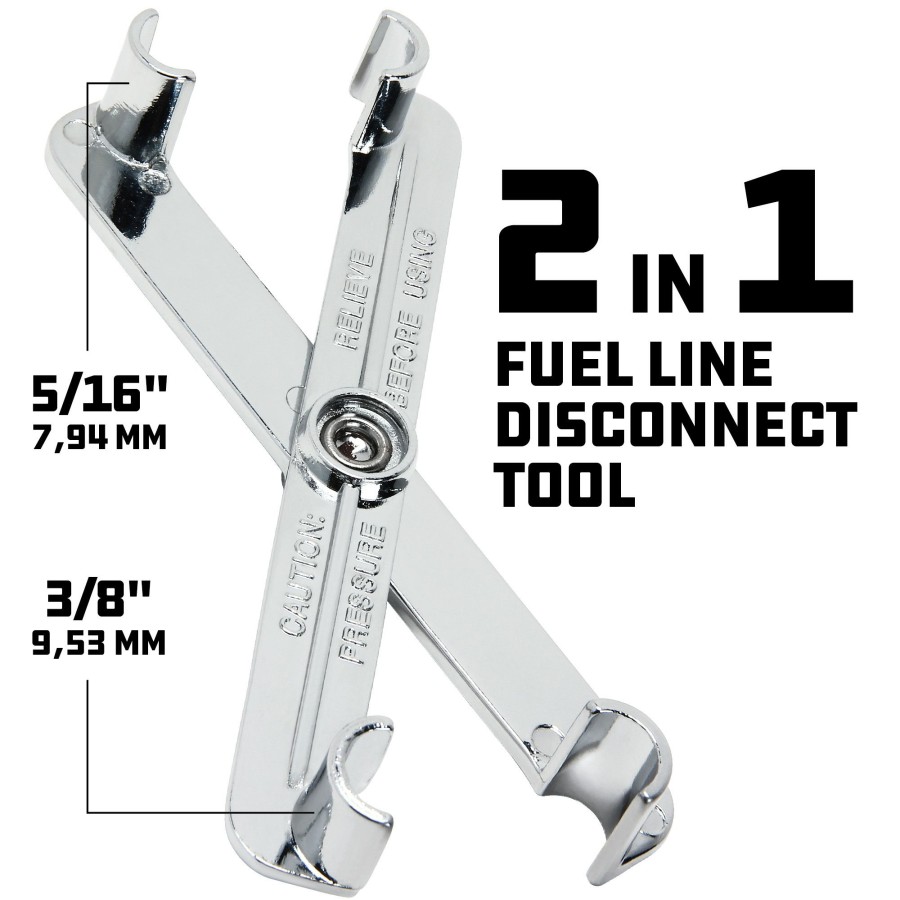 Tools Powerbuilt | Powerbuilt 2-In-1 Fuel Line Disconnect Tool, 3/8 In. And 5/16 In. 648722