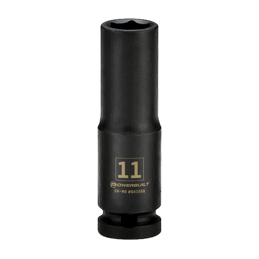 Tools Powerbuilt | Powerbuilt 3/8 In. Drive X 11 Mm 6 Point Deep Well Impact Socket 647266