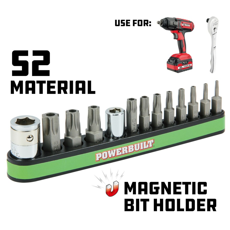 Tools Powerbuilt | Powerbuilt 13 Piece Tamper Proof Star Bit With Magnetic Base Holder, T-8 To T-40