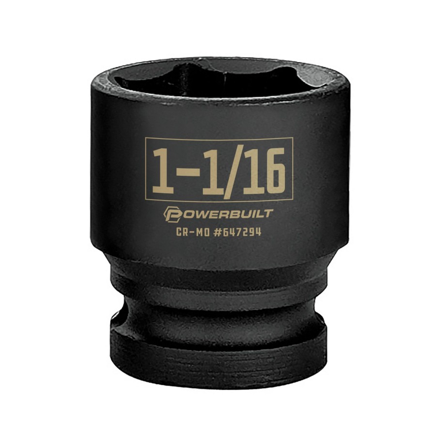 Tools Powerbuilt | Powerbuilt 1/2 Inch Drive X 1-1/16 Inch 6 Point Impact Socket 647294