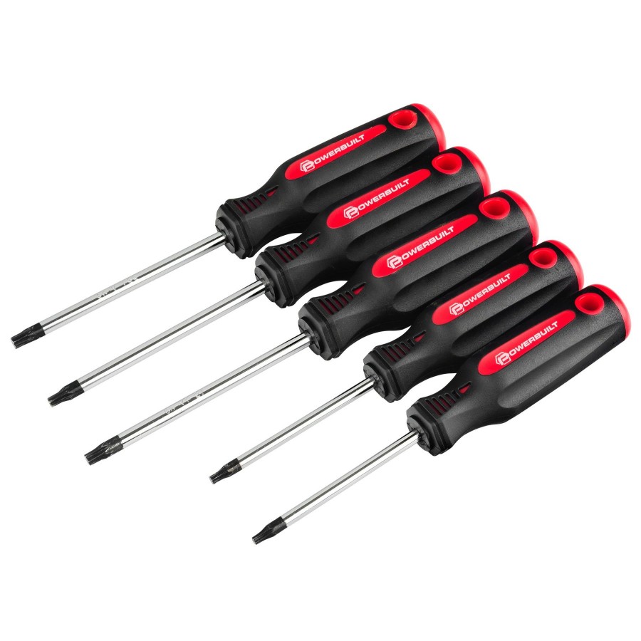 Tools Powerbuilt | Powerbuilt 5 Piece Star Driver Set With Double Injection Handles 646184