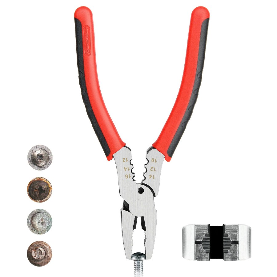 Tools Powerbuilt | Powerbuilt 6 Inch Multi-Function Screw Remover Pliers 645028