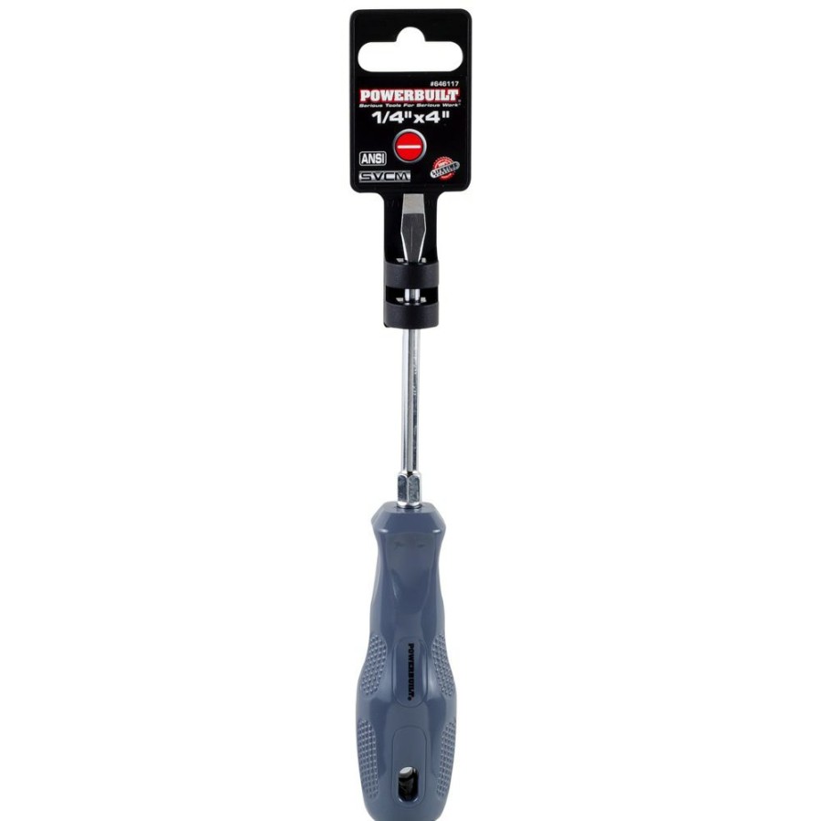 Tools Powerbuilt | Powerbuilt 1/4 X 4 Inch Slotted Screwdriver With Acetate Handle 646117