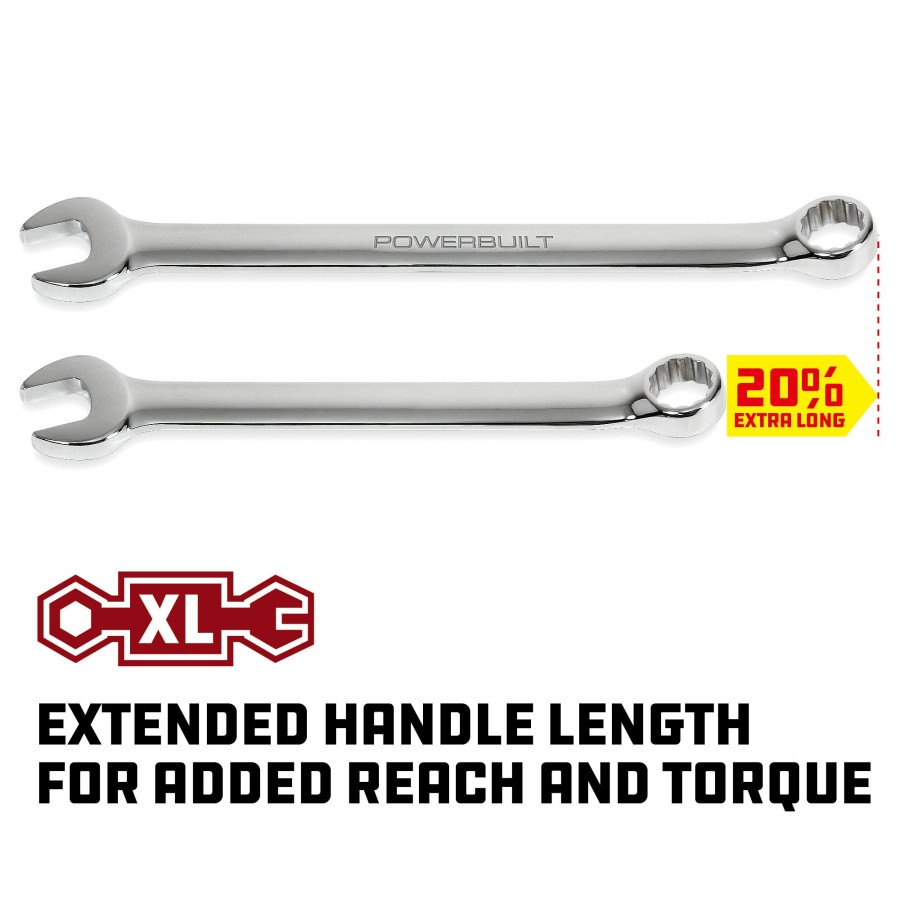 Tools Powerbuilt | Powerbuilt 14 Mm Fully Polished Long Pattern Metric Combination Wrench 640488