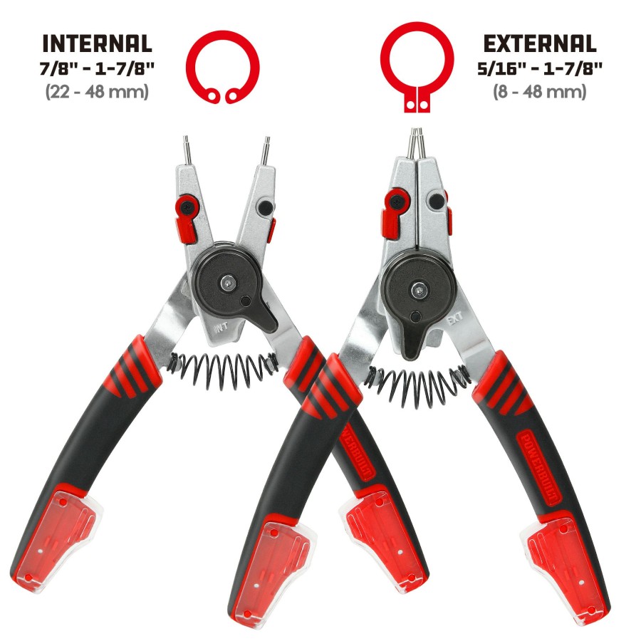 Tools Powerbuilt | Powerbuilt Combination Switch Internal/External Snap Ring Pliers 941336