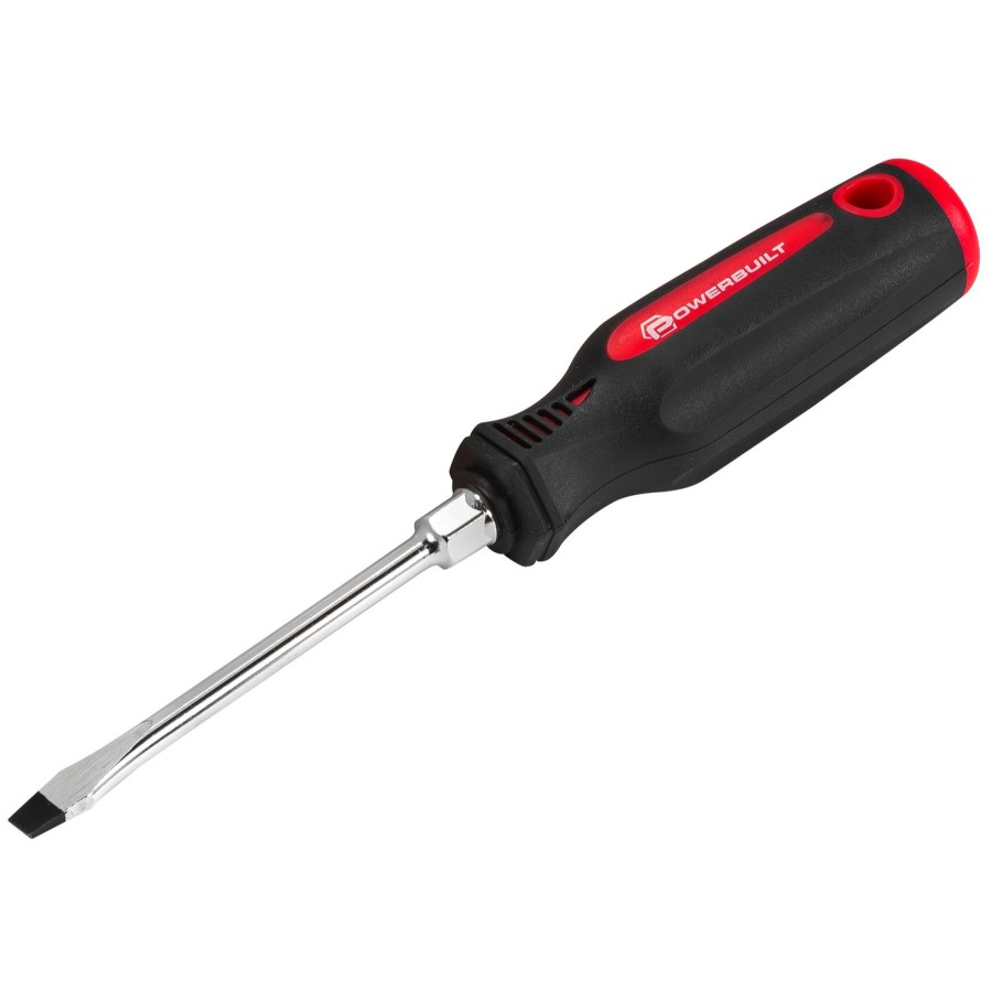 Tools Powerbuilt | Powerbuilt 1/4 Inch Slotted Screwdriver With Double Injection Handle 646171