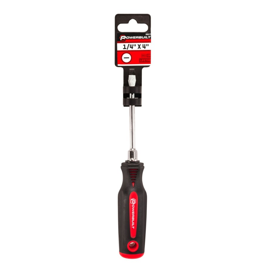 Tools Powerbuilt | Powerbuilt 1/4 Inch Slotted Screwdriver With Double Injection Handle 646171