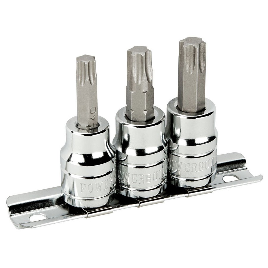 Tools Powerbuilt | Powerbuilt 3 Pc. 3/8 In. Drive Torx Bit Socket Set, T40, T45, T50 648337