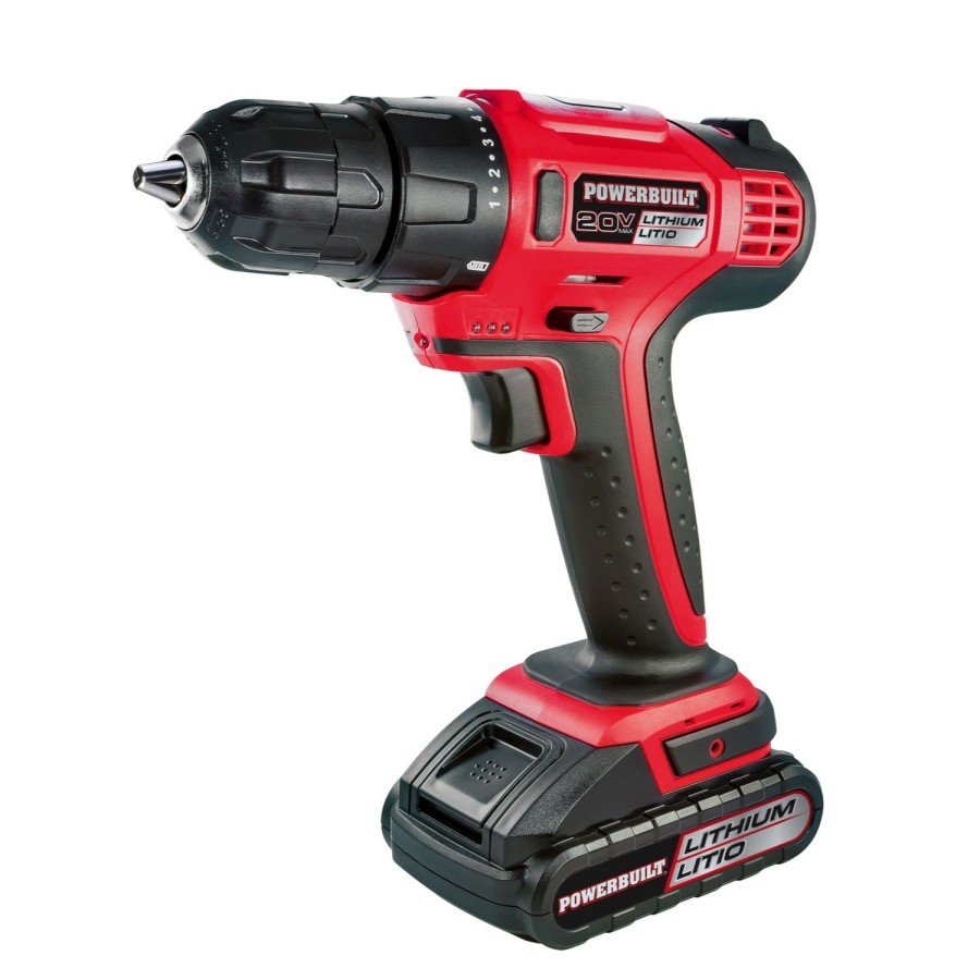 Tools Powerbuilt | Powerbuilt 20V Lithium-Ion Cordless Drill 641653