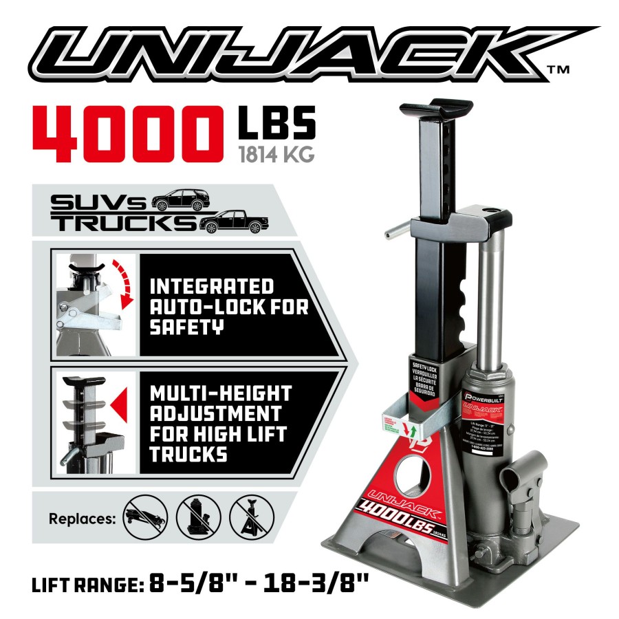 Tools Powerbuilt | Powerbuilt 2 Ton Pound Unijack Bottle Jack And Jackstand In One 620470