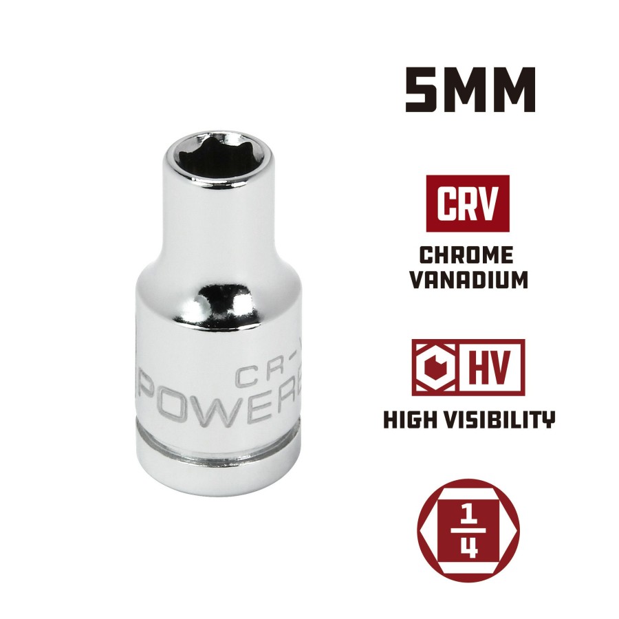 Tools Powerbuilt | Powerbuilt 1/4 Inch Drive X 5 Mm 6 Point Shallow Socket 648281